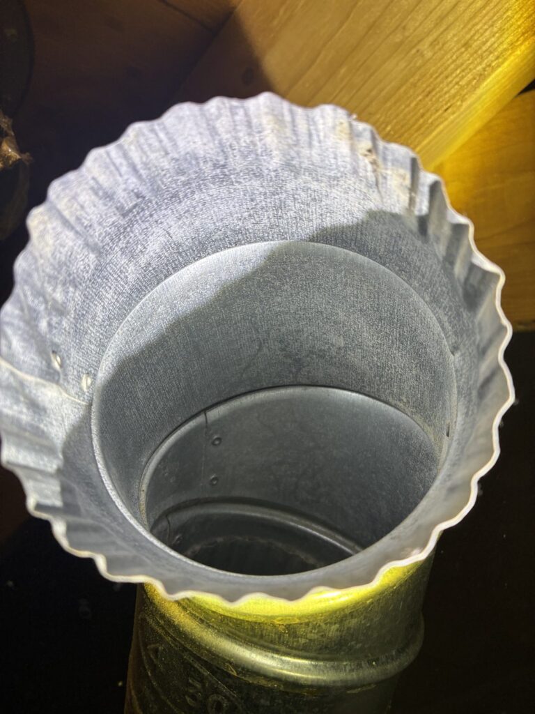 HVAC duct connector after professional cleaning